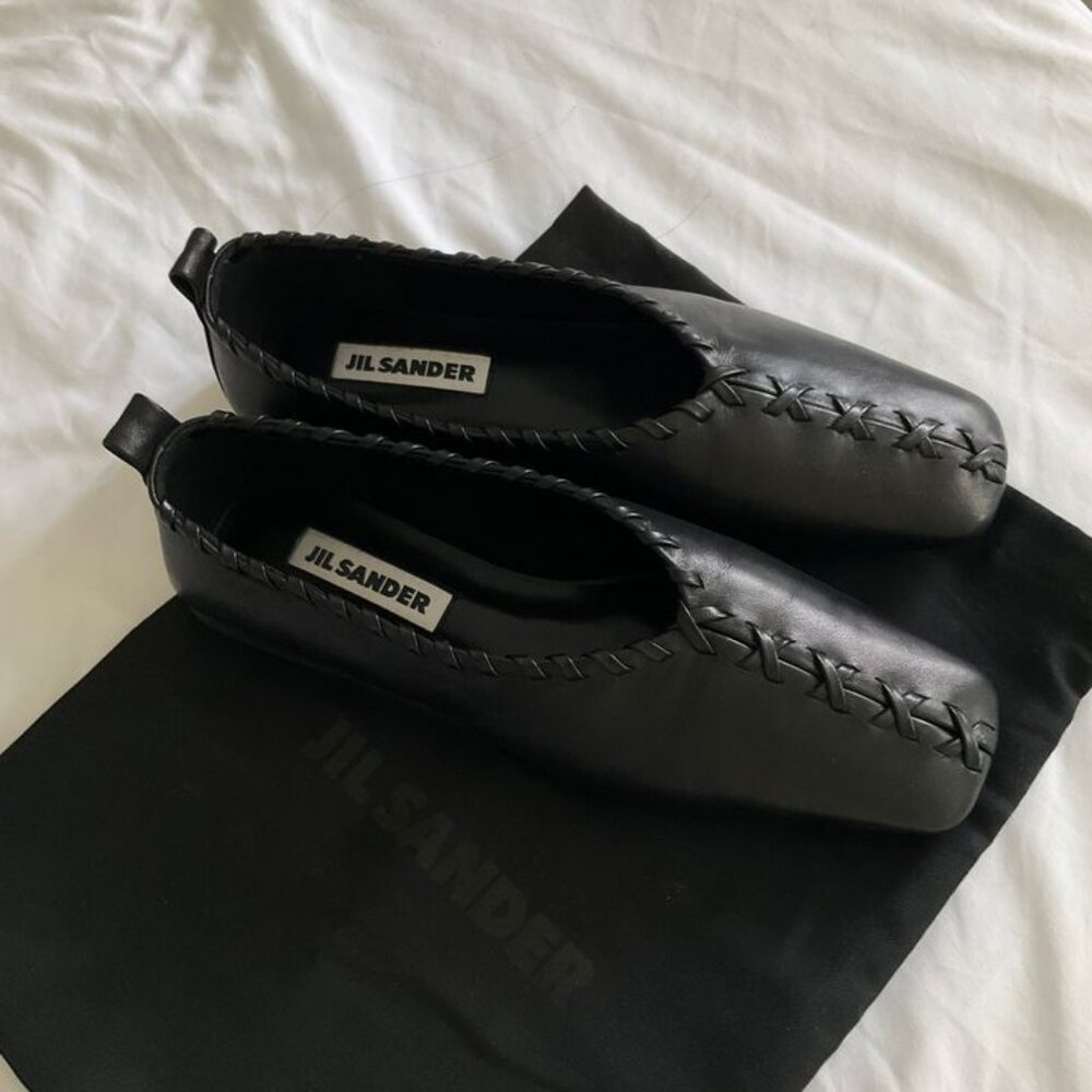 JIL SANDER Leather Ballerina Flats
